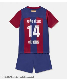 Günstige Barcelona Joao Felix #14 Heimtrikotsatz Kinder 2023-24 Kurzarm (+ Kurze Hosen)